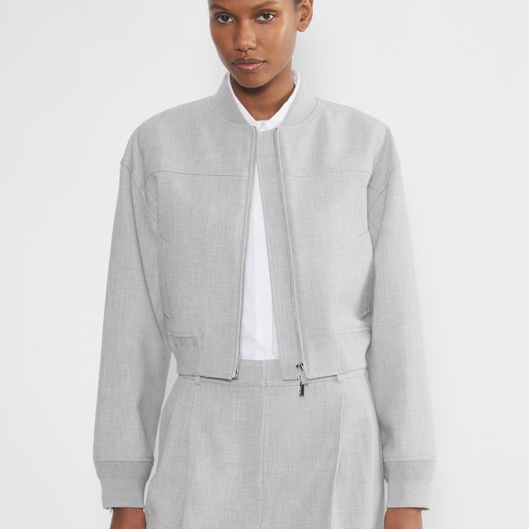 Aritzia Babaton synergy Bomber Jacket (gray/chrome) NWT - Picture 1 of 6